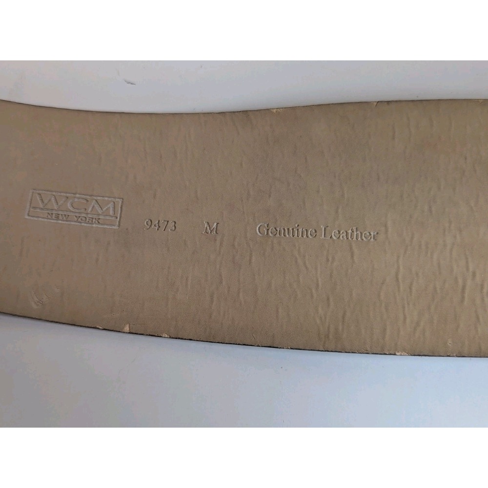 WCM NY Snake Head Tail Belt Wide Genuine Leather Sz M Brown Embelished - Picture 4 of 8